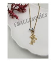 Çelik Kadın Kolye F Harfli Çelik Kolye 14K Gold Renk Kral-Kraliçe Taçlı 45Cm Antialerjik 316L Kararmaz Kolye