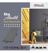 WİNFLEX  EKO KEÇELİ AKUSTİK AHŞAP PANELİ  – ANTRASİT  (60X240CM).