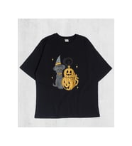 Unisex Cat Halloween Tshirt (Siyah)