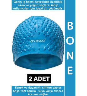 #Bone Esnek Yumuşak Silikon Havuz Deniz Yüzme Kulağa Su Geçirmez Büyük Beden Saç Bonesi 2 Adet