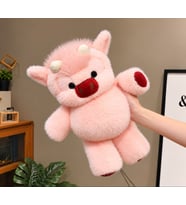 Kafasından tutup elde sallayınca koşan inek PEMBE RENK 30 CM sevimli koşan inek corci peluş oyuncak