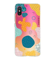 Xiaomi Mi 8 Pro Uyumlu Kapak Geometrik Şekiller Tasarımlı Şeffaf Silikon Kılıf