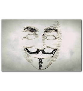 Cakatablo V for Vendetta Yazı Görsel MDF Tablo