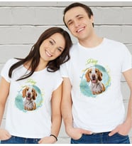 BK Gift Kişiye Özel Evcil Hayvan Tasarımlı Beyaz Tişört-1, Sevgiliye Hediye, Arkadaşa Hediye, Trend T-Shirt