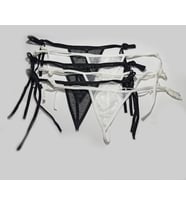 ASM1231 Kadın 6 Li Renkli Tül Enna String Tanga (Çok Renkli)