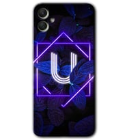 Galaxy A05 Kılıf HD Desen Baskılı Kılıf - Dark Neon Yaprak U Harfi