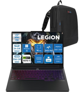 Lenovo Legion Pro 7 Intel Core Ultra 9 275HX 24GB Ddr5 256GB SSD Windows 11 Home 12GB RTX5070TI 140W 16" Wqxga (2560X1600) OLED 500NITS 240HZ Taşınabilir Bilgisayar 83F5004QTRH08 + Zetta Çanta