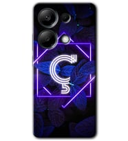 Poco M6 Pro Kılıf HD Desen Baskılı Kılıf - Dark Neon Yaprak Ç Harfi