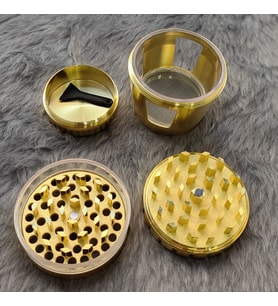 50 mm. Gold Pencereli Tütün Baharat Herbal Öğütücüsü Parçalayıcı rc82gld