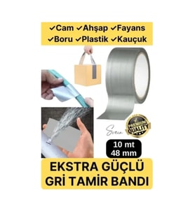 Çok Amaçlı Su Geçirmez Sızdırmaz Dayanıklı Izole Gri Tamir Bandı 48 Mm 10 Mt 1 Adet
