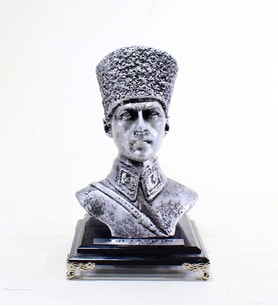 Kişiye Özel Tasarım Cam Kaideli Silver Atatürk Biblosu Mustafa Kemal ATATÜRK