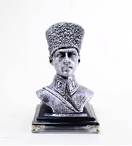 Kişiye Özel Tasarım Cam Kaideli Silver Atatürk Biblosu Mustafa Kemal ATATÜRK