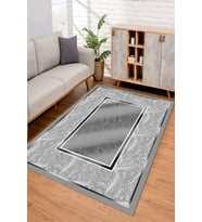 Dijital Kaymaz Taban Yıkanabilir Renkli Salon Halısı Mutfak Halısı Yolluk ND-SD-1024 (Gümüş)