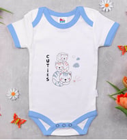 BK Kids Cuties Tasarımlı Mavi Bebek Body Zıbın-1