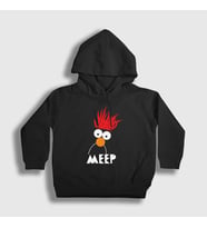 Presmono Unisex Çocuk Siyah Beaker Meep The Muppet Show Kapüşonlu Sweatshirt 506742tt
