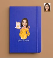 Kişiye Özel Kadın Model 13x21 Mavi Defter-48