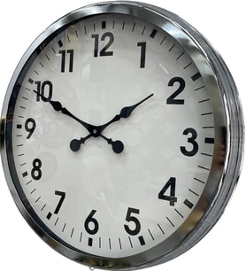 60 cm Krom Metal Duvar Saati (Standart)