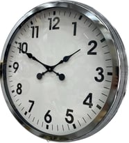 60 cm Krom Metal Duvar Saati (Standart)
