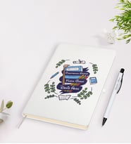 BK Gift Kişiye Özel Öğretmenler Günü Tasarımlı Beyaz Defter Kalem Seti - 2