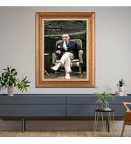 Altın Varaklı Paspartulu Çerçeveli Tablo rv578