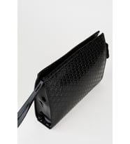Kadın Petunya Dokulu Siyah Astarlı Suni Deri Bilek Askılı Portföy El Ve Clutch Çanta