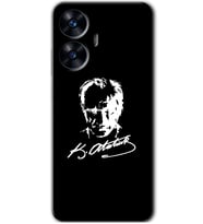 Realme C55 Kılıf HD Desen Baskılı Kılıf - Atatürk Silüet İmza