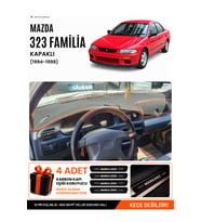 MAZDA 323 FAMİLİA KAPAKLI (1994-1998) Uyumlu Torpido Örtüsü Torpido Kılıfı - Siyah Kahverengi