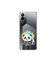 Tecno Pova 4 ile Uyumlu Splash Panda Tasarımlı Şeffaf Silikon Kılıf