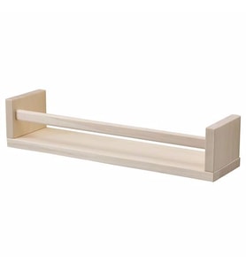 Mutfak Baharat Rafı MeridyenDukkan Düzenleyici Raf Masif Ağaç Kullanışlı Raf 40x10x9 Cm (Bej)