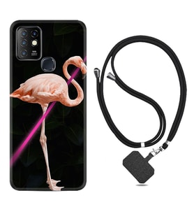 INFINIX Hot 8 9 10 11S Hot 10 Play 10T Kılıf Boyun Askılı Silikon Line Filamingo 1776
