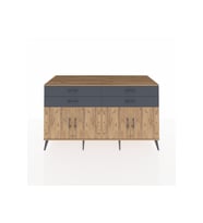 Kronos Konsol 2 Raflı 4 Çekmeceli 8 Kapaklı 176x59x99 Çam-Çam/Antrasit