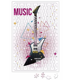 Estampa Branca Rock In Roll Puzzle 240 Parça Yapboz
