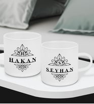 BK Gift Kişiye Özel İsimli 2’li Buzlu Cam Türk Kahvesi Fincanı-6, Sevgiliye Hediye, Arkadaşa Hediye, Anneye Hediye, Ofis Hesiyesi