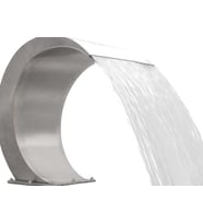 Havuz 17381 şelale Kobra 600-900 mm 304 kalite 1,2 mm Paslanmaz çelik El Yapım (Gümüş)