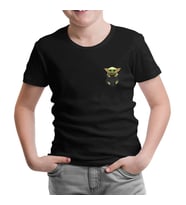 Baby Yoda - Pocket Siyah Çocuk Tshirt