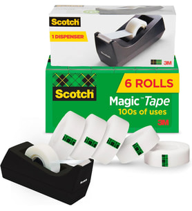 Magic Tape Value Pack W/dispenser, 3/4" x 1000 ","1 Core, 6/Paket