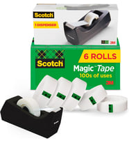 Magic Tape Value Pack W/dispenser, 3/4" x 1000 ","1 Core, 6/Paket