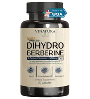 VINATURA Dihydroberberine Ceylon Cinnamon, 500mg - (Patented GlucoVantage Super Berberine), Maybe Berberine 5X More absorbable - 30 Capsules (Renksiz)