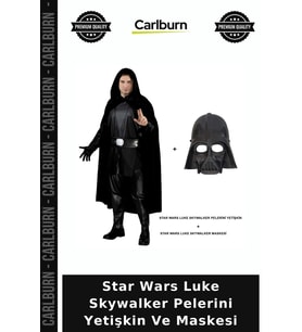 Star Wars Luke Skywalker Pelerini Yetişkin Ve Maskesi Fan Ürünü Kıyafet