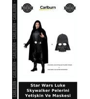 Star Wars Luke Skywalker Pelerini Yetişkin Ve Maskesi Fan Ürünü Kıyafet