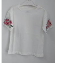 Divonette Kolları Taş Baskılı Kız Çocuk Body 5-8 Yaş Ekru (Ekru-Pembe)