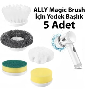 Ally Magic Brush Şarjlı Temizleme Fırçası için 5 Adet Yedek Başlık-(5775) - SSSSSS6986-1350