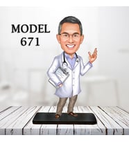 kişiye özel karikatür biblo erkek doktor biblosu (Krem)