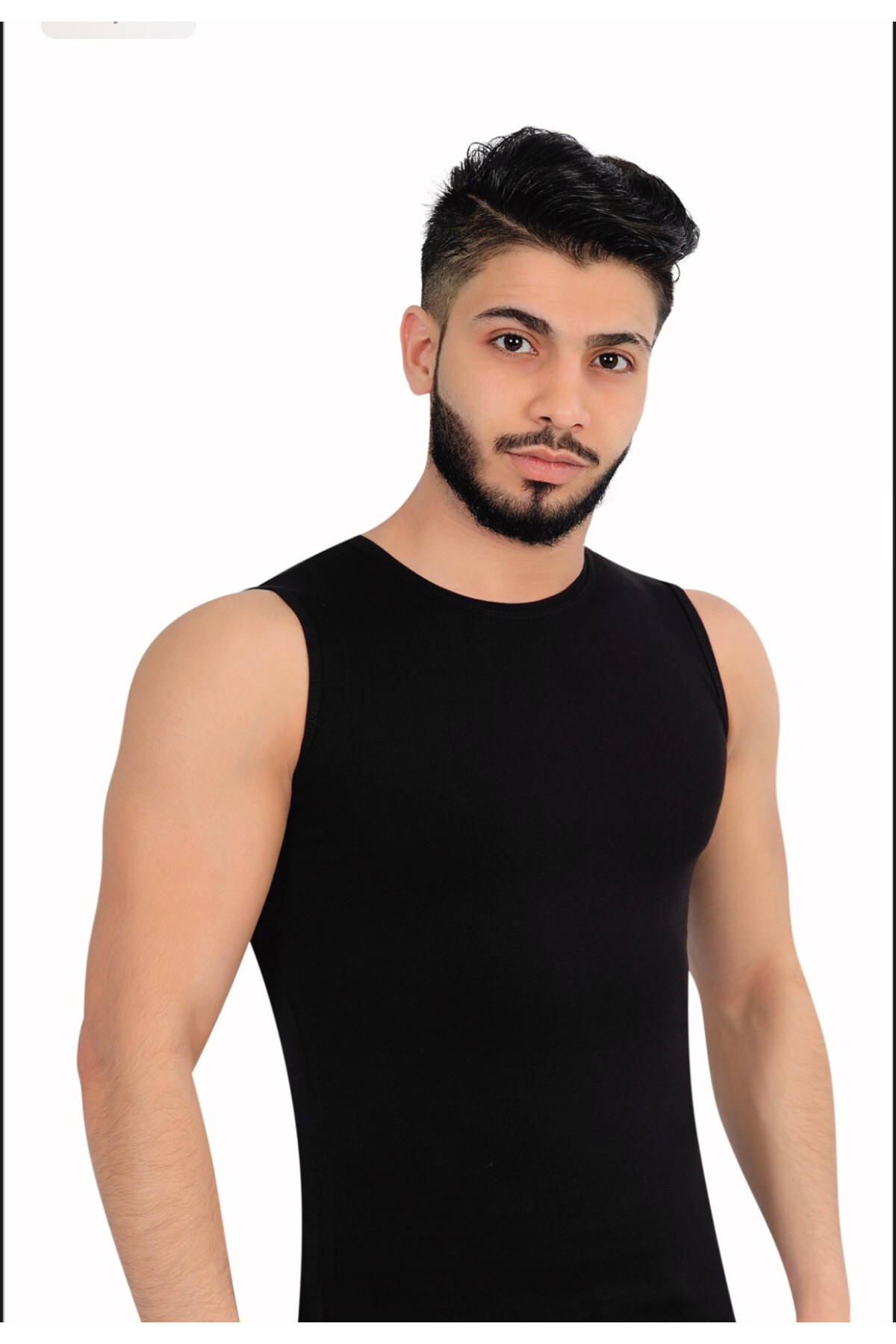 SIFIR KOL LİKRALI ATLET 2'li (Siyah)