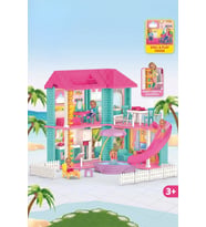 Mila'nın Miami Evi Havuzlu Kaydıraklı Oyuncak Bebek Evi Seti (3+ Yaş)