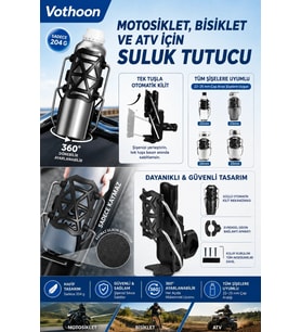Bisiklet Motosiklet Atv Ve Scooter Uyumlu Matara Suluk Tutucu Gidon Bağlantılı Esnek Gövdeli Şişe Ap