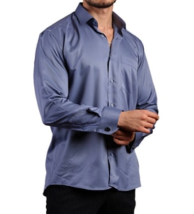 İndigo Rahat Kesim Micro Kumaş Kol Düğmeli Regular Fit Erkek Gömlek - 190-5