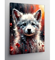 Kanvas Tablo Yavru Beyaz Köpek