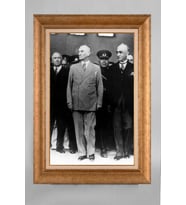 Çerçeveli Paspartulu Atatürk Tablo a75 (Gold)