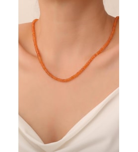 Carnelian Akik Taşı Kolye (925 Ayar Gümüş Aparatlı)